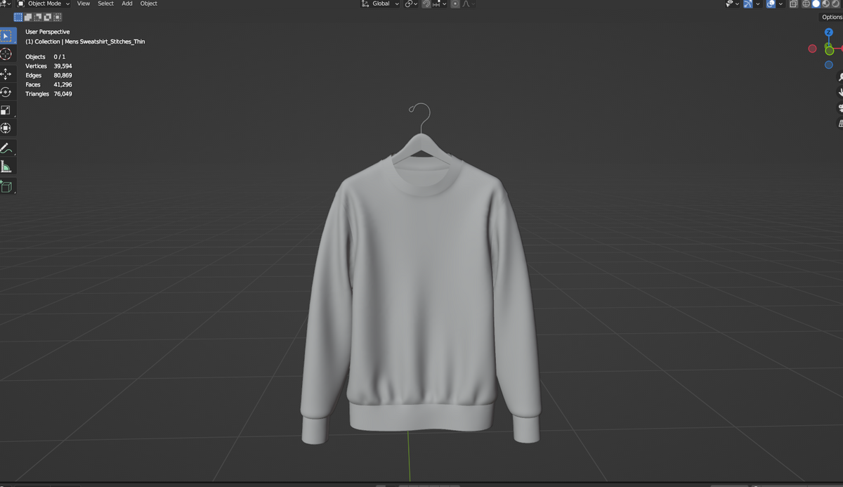 Sweatshirt_ Hanged 3d Model Marvelous Designer-Clo3d-fbx-obj-Zprj