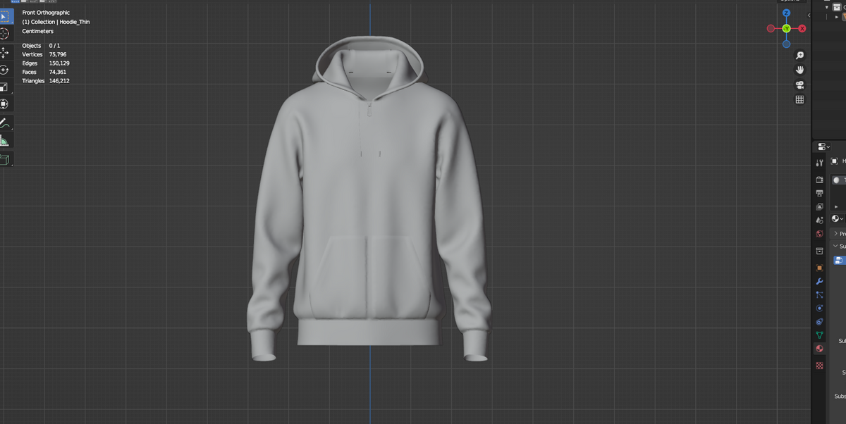 Male Hoodie 3d Model Marvelous Designer-Clo3d-fbx-obj-Zprj
