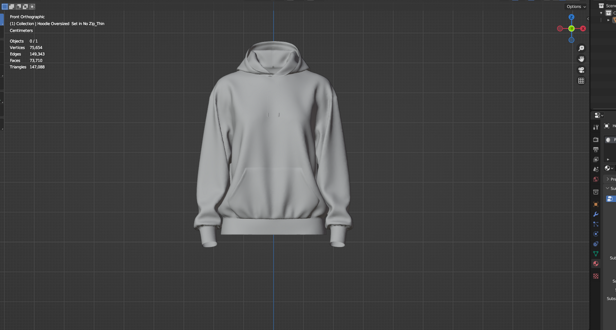 Women's Oversized Hoodie Set in No Zip 3d Model Marvelous Designer-Clo3d-fbx-obj-Zprj
