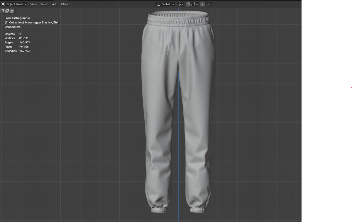 Men's Jogger Elastic 3d Model Marvelous Designer-Clo3d-fbx-obj-Zprj