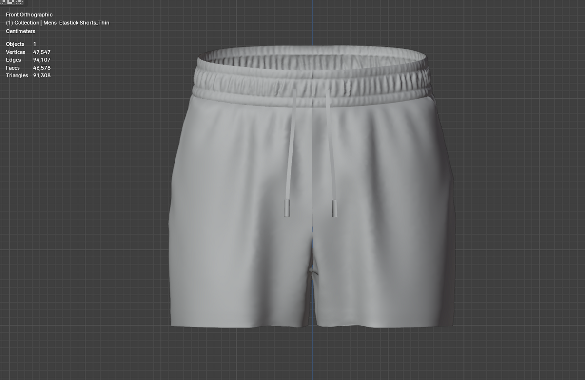Men's Elastic Shorts 3d Model Marvelous Designer-Clo3d-fbx-obj-Zprj