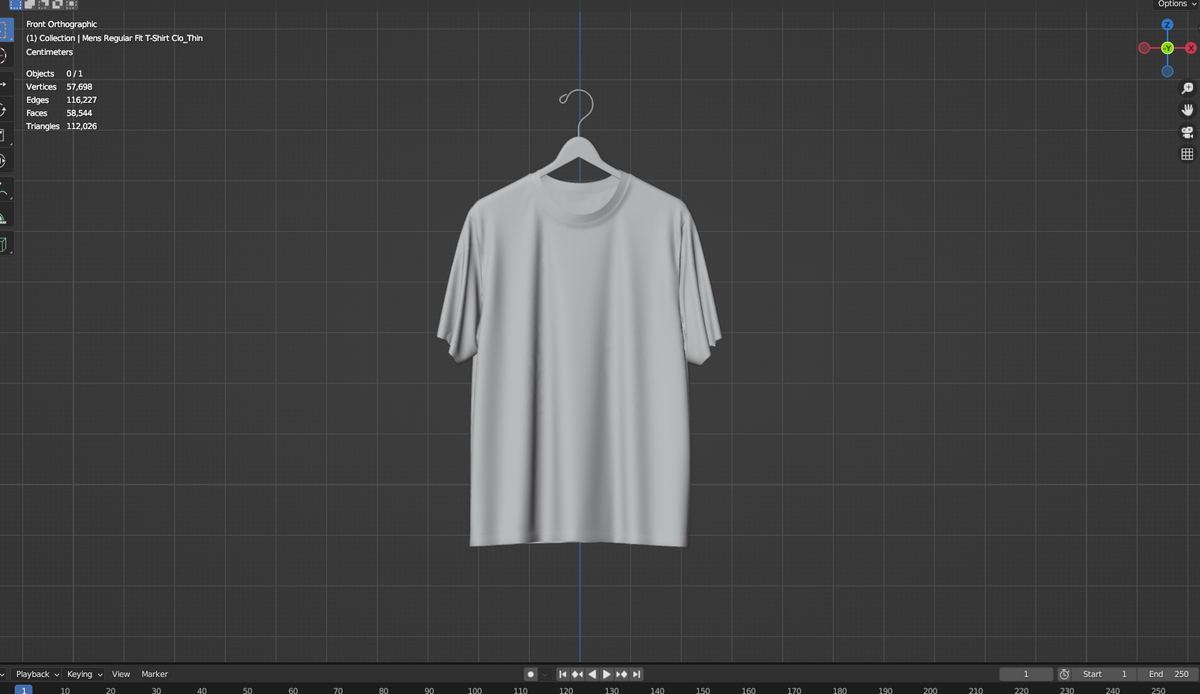 T-shirt on Hanger 3d Model Marvelous Designer-Clo3d-fbx-obj-Zprj