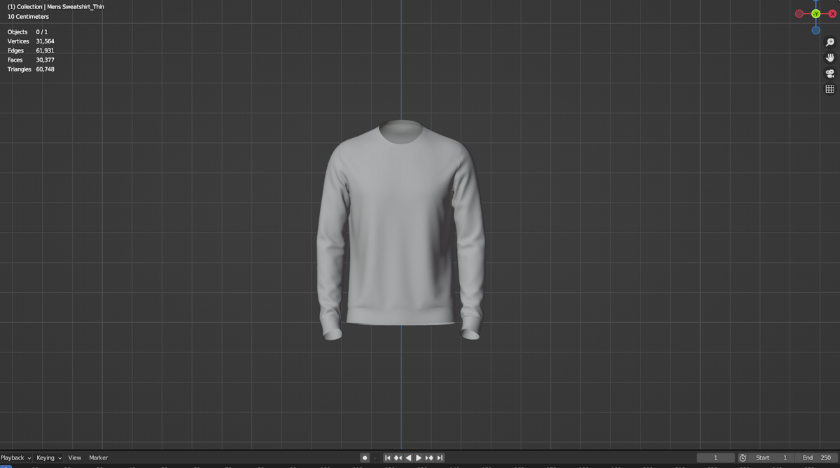 Men's Sweatshirt 3d Model Marvelous Designer-Clo3d-fbx-obj-Zprj