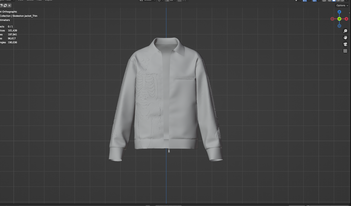 Men's Skeleoton Jacket 3d Model Marvelous Designer-Clo3d-fbx-obj-Zprj