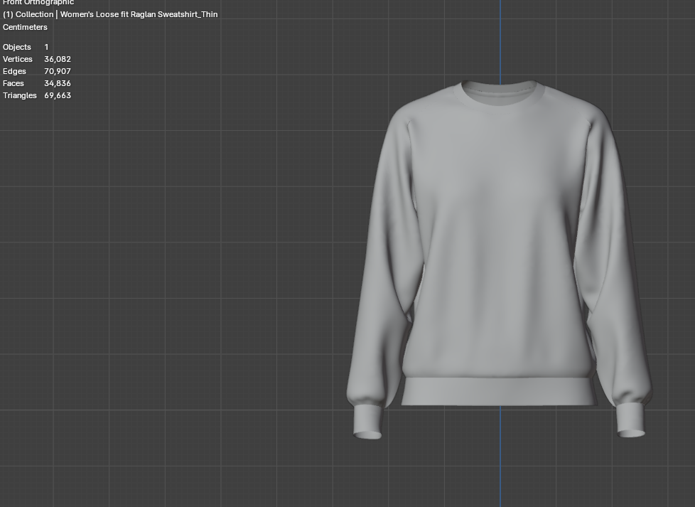 Women's Loose fit Raglan Sweatshirt 3d Model Marvelous Designer-Clo3d-fbx-obj-Zprj