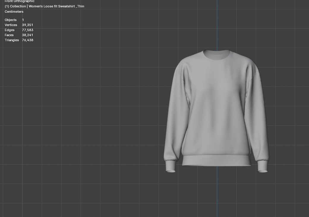 Women's Loose fit Sweatshirt 3d Model Marvelous Designer-Clo3d-fbx-obj-Zprj