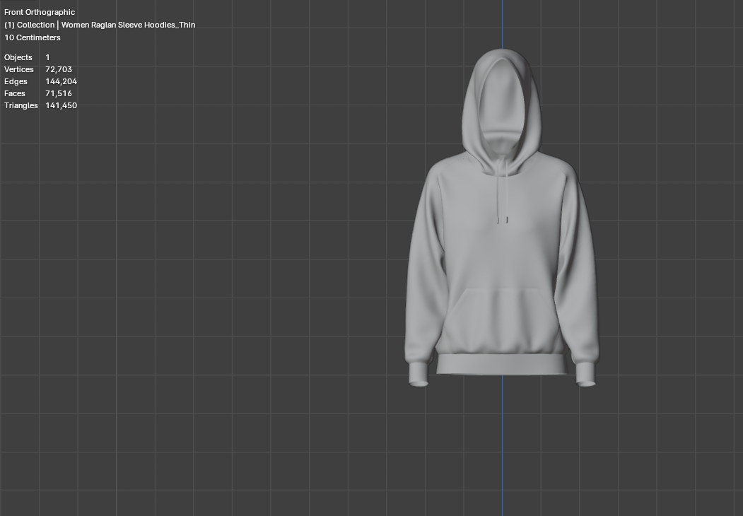 Women Raglan Sleeve Hoodies 3d Model Marvelous Designer-Clo3d-fbx-obj-Zprj