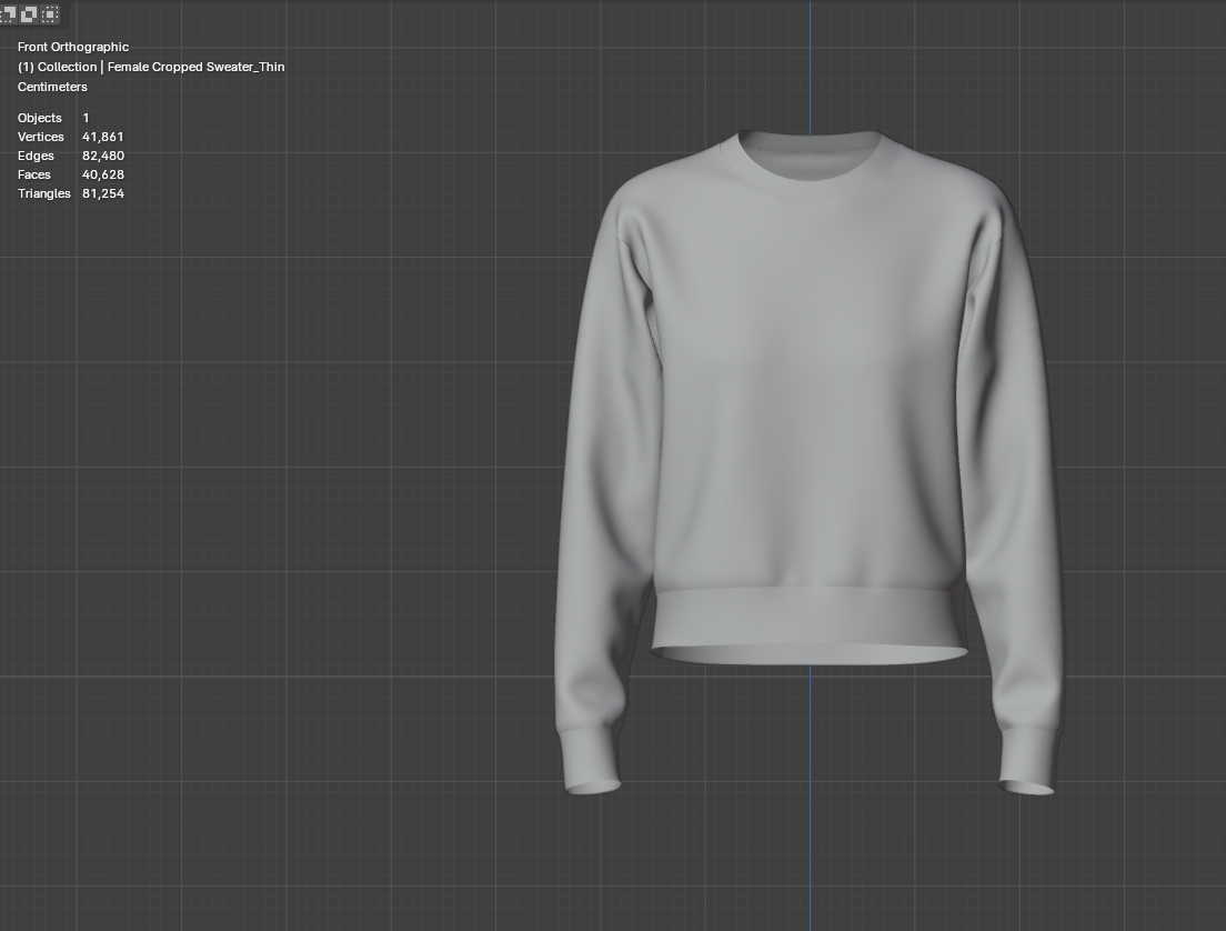 Female Cropped Sweater 3d Model Marvelous Designer-Clo3d-fbx-obj-Zprj