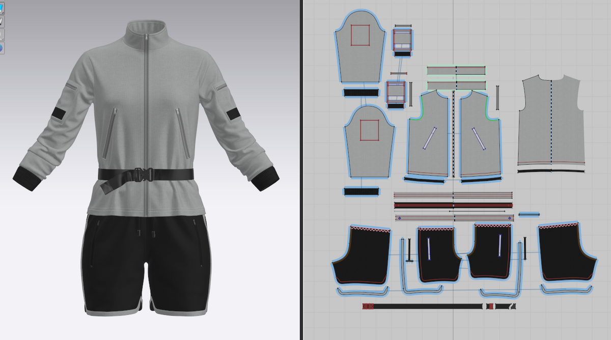 Womens Jacket And Shorts Outfit 3d Model Marvelous Designer-Clo3d-fbx-obj-Zprj