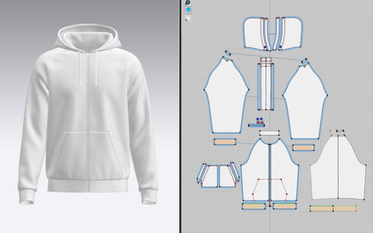 Men's Hoodie 3d Model Marvelous Designer-Clo3d-fbx-obj-Zprj