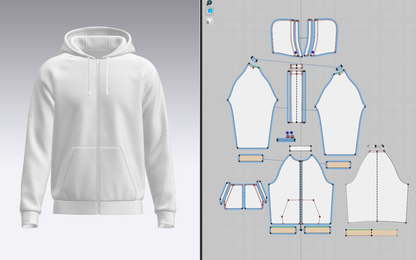 Men's Hoodie 3d Model Marvelous Designer-Clo3d-fbx-obj-Zprj