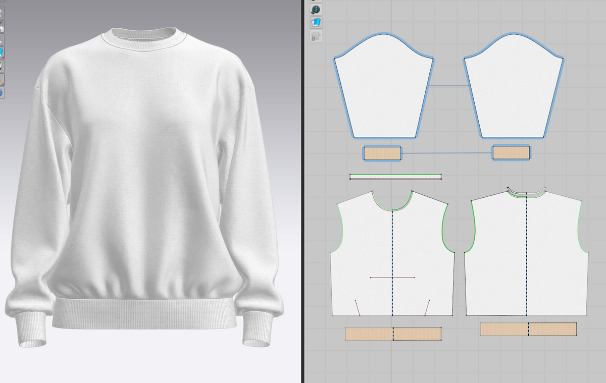 Women's Sweatshirt Oversized Set In 3d Model Marvelous Designer-Clo3d-fbx-obj-Zprj