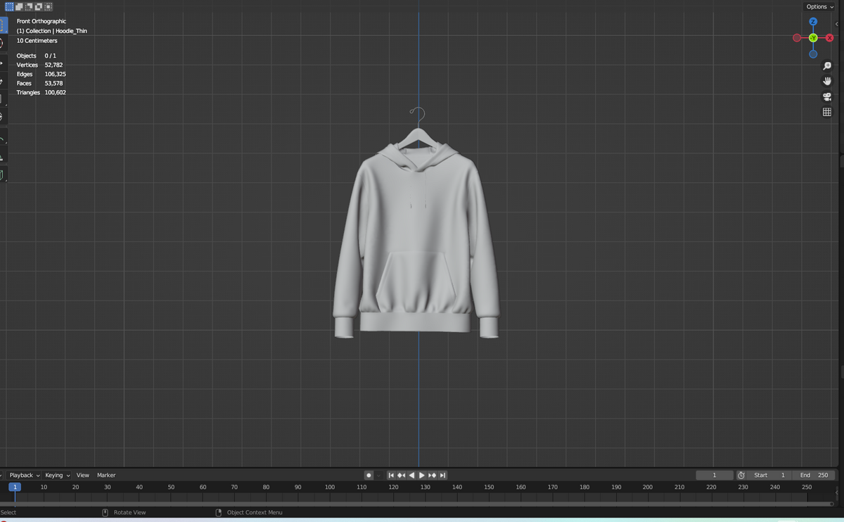 Hoodie on Hanger 3d Model Marvelous Designer-Clo3d-fbx-obj-Zprj
