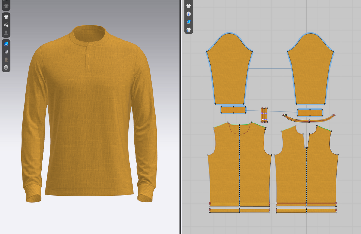 Men's Mandarin Collar Jersey 3d Model Marvelous Designer-Clo3d-fbx-obj-Zprj