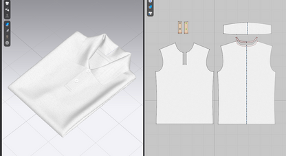 Folded Polo 3d Model Marvelous Designer-Clo3d-fbx-obj-Zprj