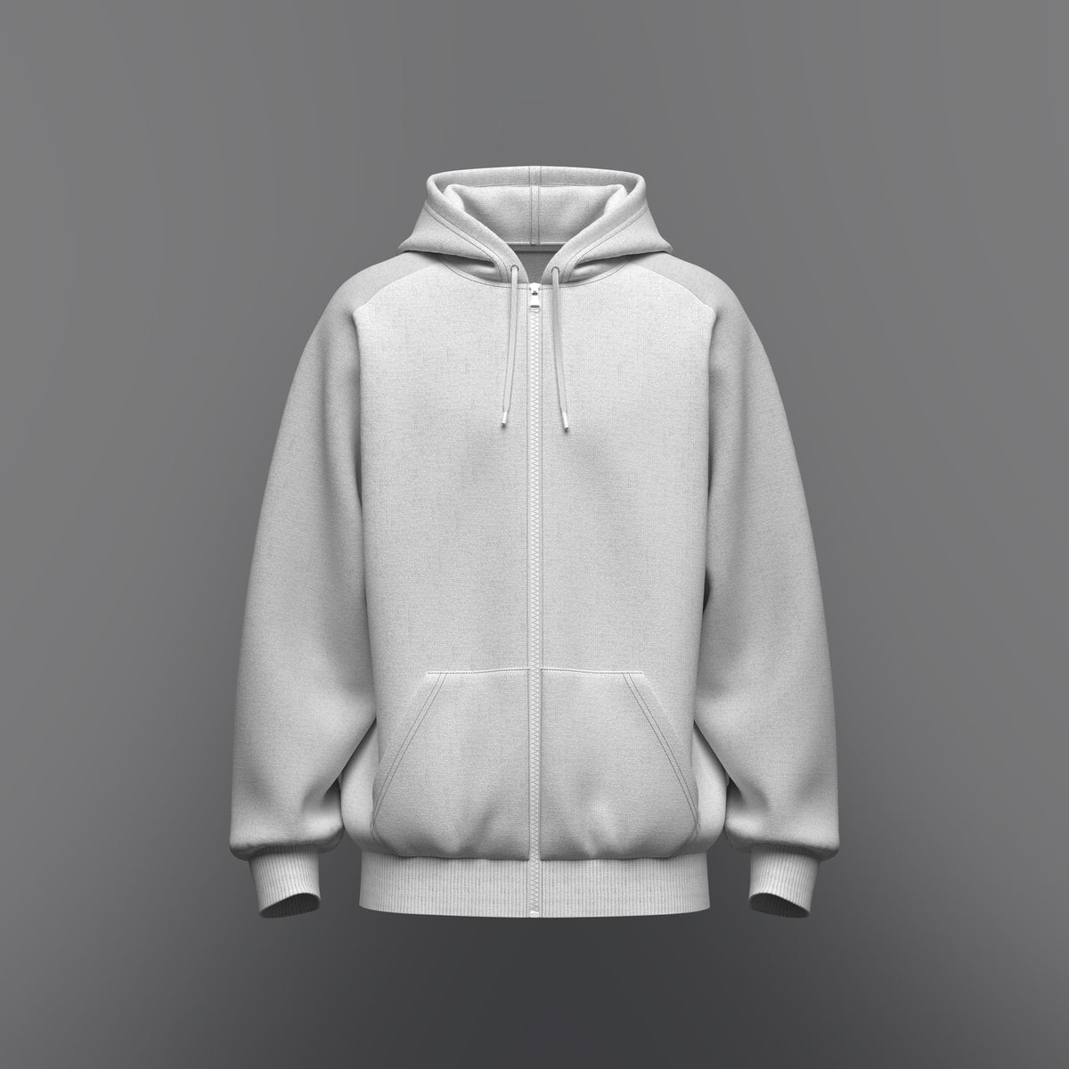 Men's Raglan Oversize Front Zip Hoodie 3d Model Marvelous Designer-Clo3d-fbx-obj-Zprj