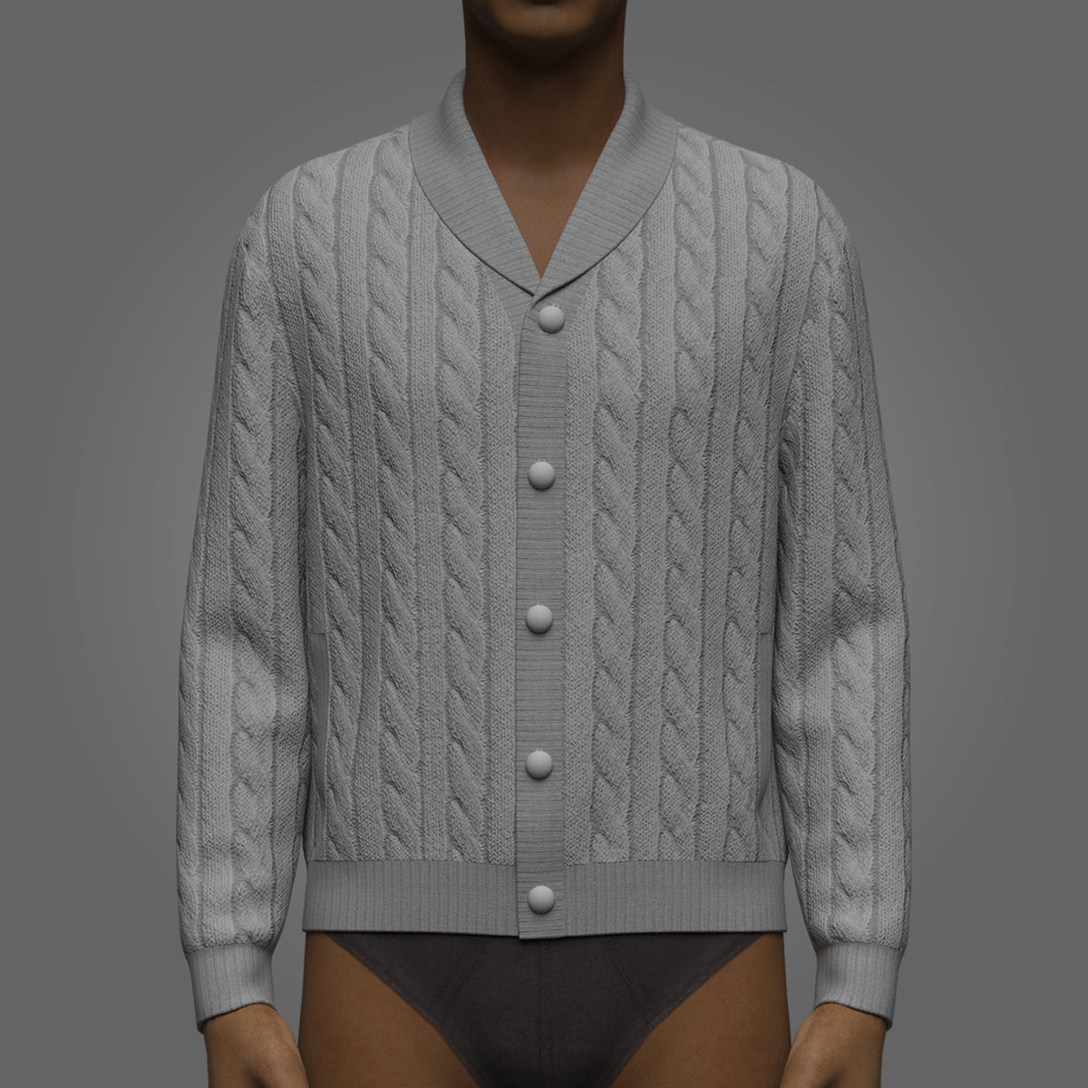 Men sweaters Cardigans 3d Model Marvelous Designer-Clo3d-fbx-obj-Zprj