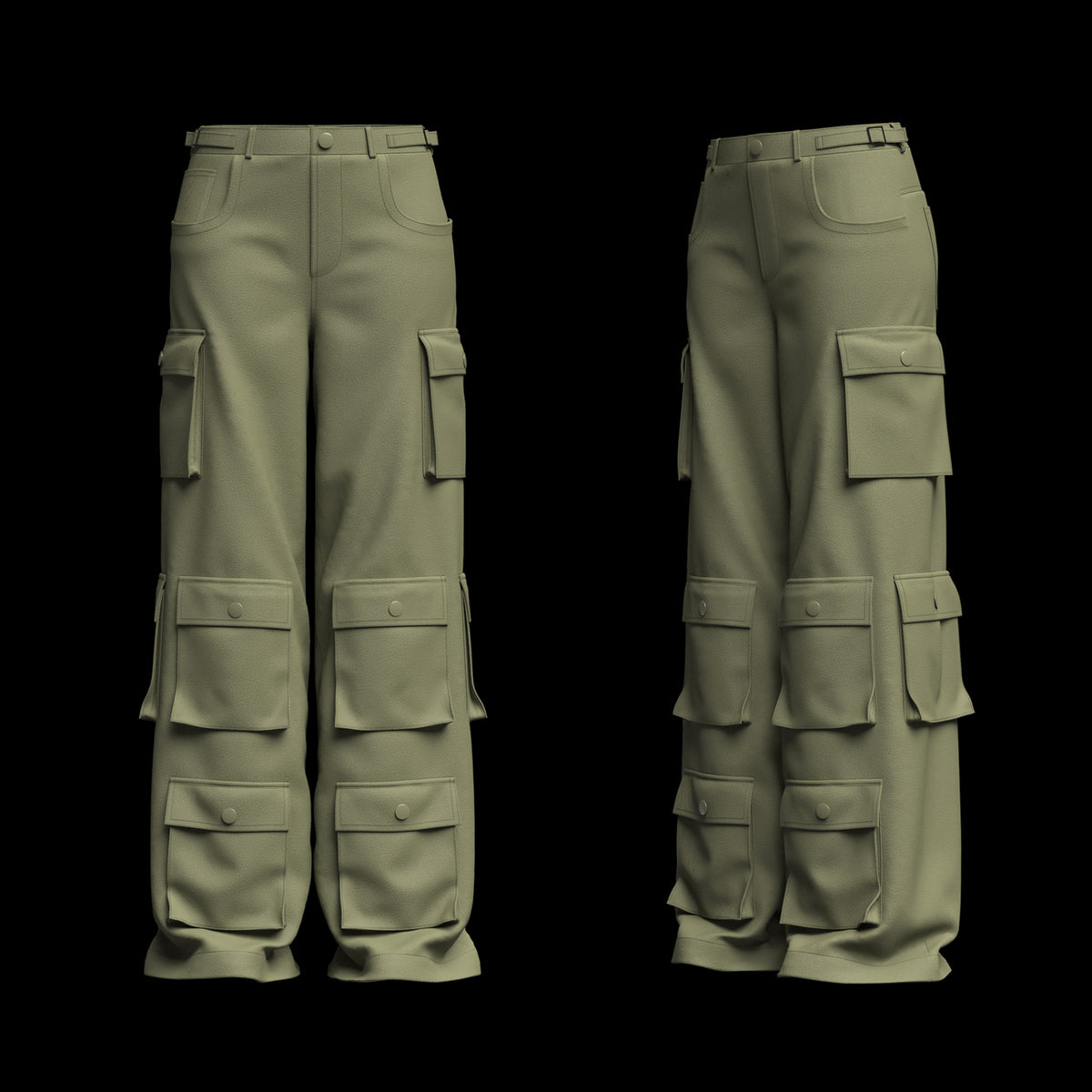 Women's Cargo Pant 3d Model Marvelous Designer-Clo3d-fbx-obj-Zprj