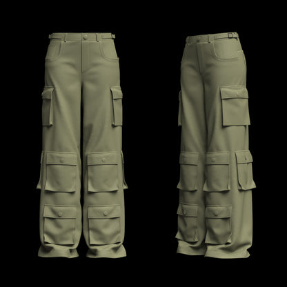 Women's Cargo Pant 3d Model Marvelous Designer-Clo3d-fbx-obj-Zprj