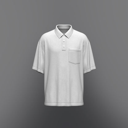 Men's Oversized Polo 3d Model Marvelous Designer-Clo3d-fbx-obj-Zprj