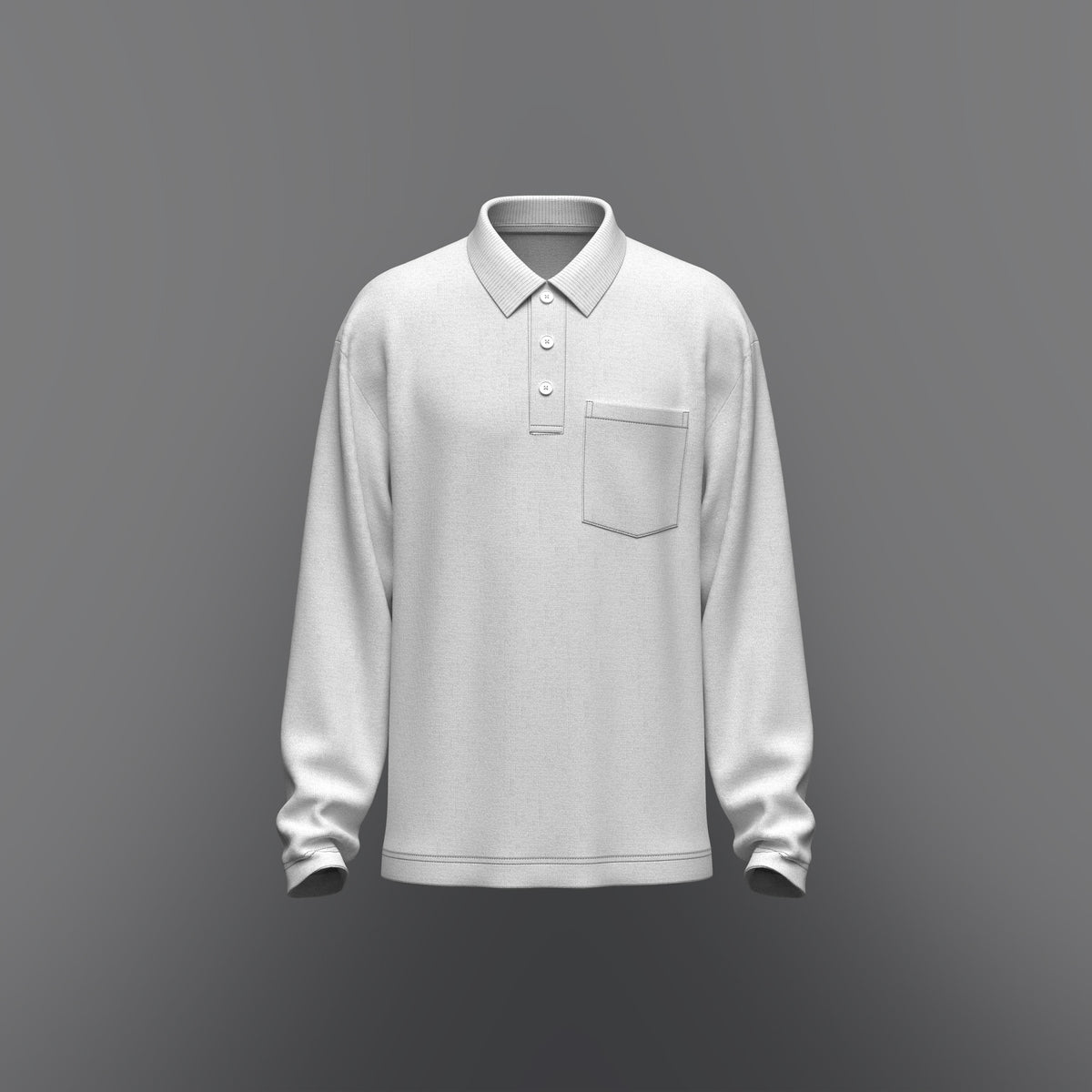 Men's Oversized Polo 3d Model Marvelous Designer-Clo3d-fbx-obj-Zprj