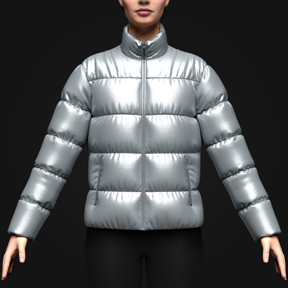 Women's Puffer Jacket 3d Model Marvelous Designer-Clo3d-fbx-obj-Zprj
