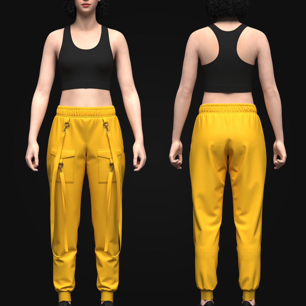 Women's Cargo Pant And Top 3d Model Marvelous Designer-Clo3d-fbx-obj-Zprj