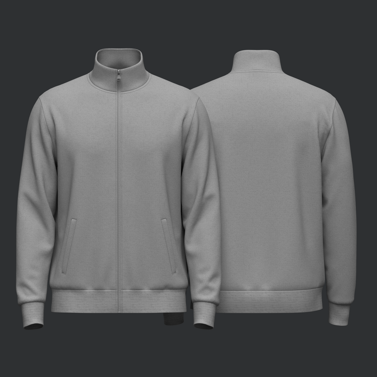 Male Full Zip Stand Collar Jacket 3d Model Marvelous Designer-Clo3d-fbx-obj-Zprj