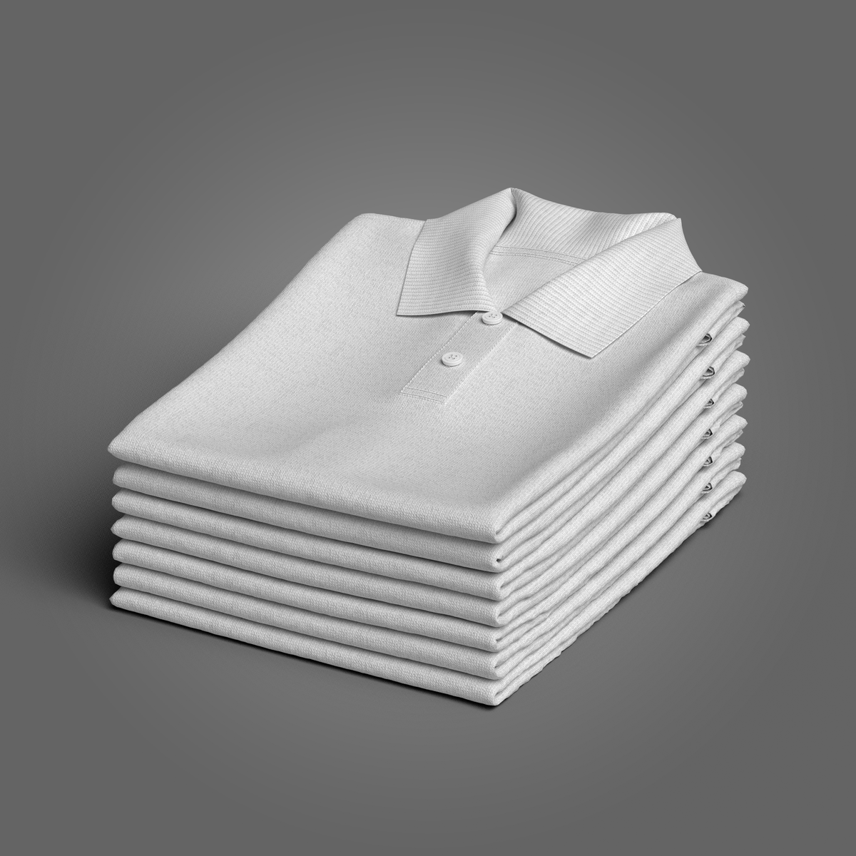 Folded 7 Pile Polo 3d Model Marvelous Designer-Clo3d-fbx-obj-Zprj
