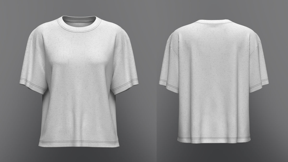 Women Half Sleeve Loose Fit T-Shirt 3d Model Marvelous Designer-Clo3d-fbx-obj-Zprj