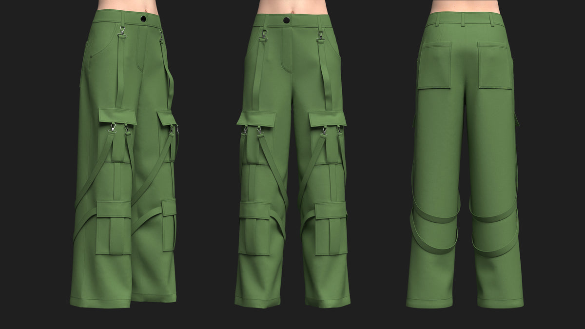 Women's Cargo Pant 3d Model Marvelous Designer-Clo3d-fbx-obj-Zprj