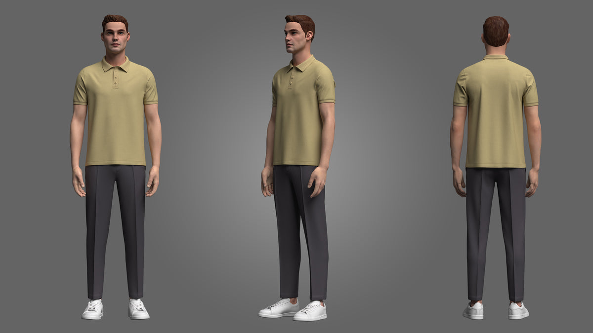 Male Polo and Pant outfit 3d Model Marvelous Designer-Clo3d-fbx-obj-Zprj