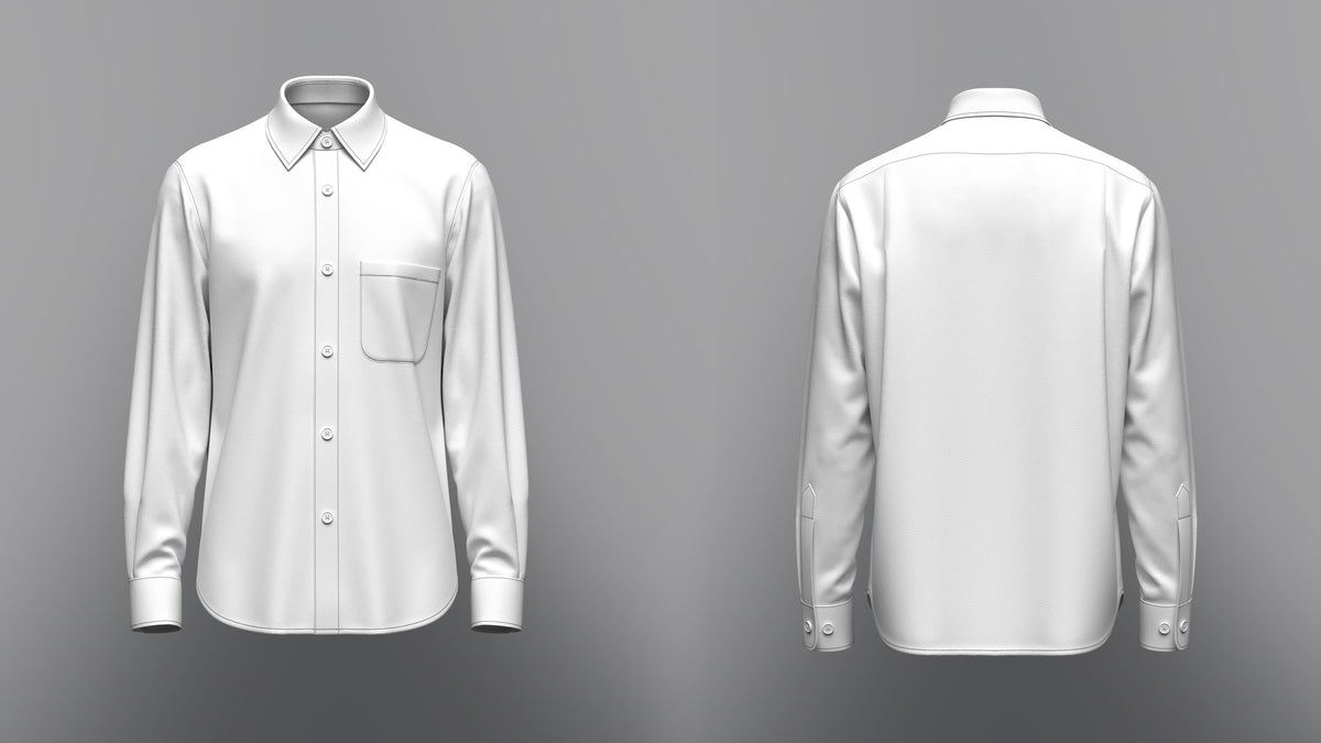 Men's Regular Fit Full Slv Shirt 3d Model Marvelous Designer-Clo3d-fbx-obj-Zprj