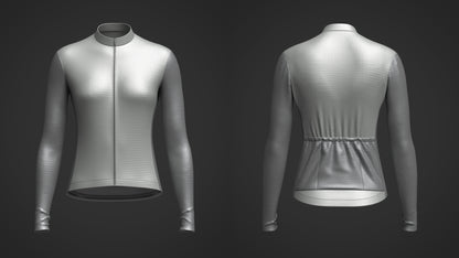 Women full Sleeve Cycling Jersey 3d Model Marvelous Designer-Clo3d-fbx-obj-Zprj