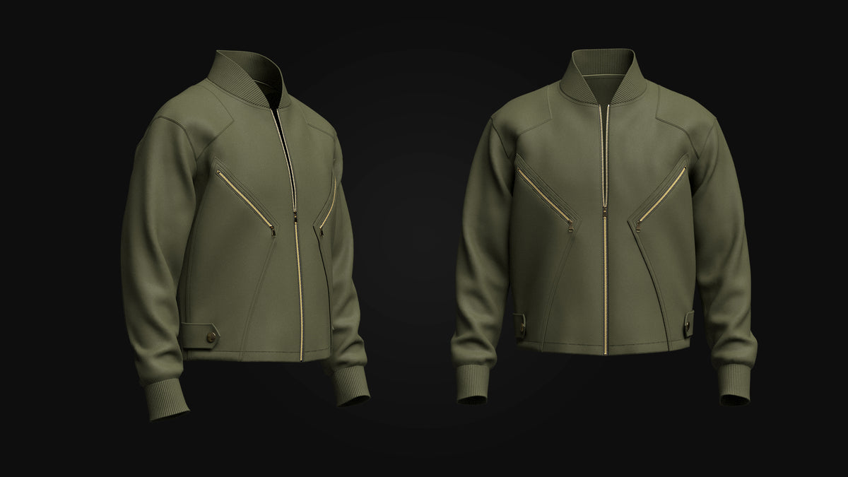 Men's Bomber Jacket 3d Model Marvelous Designer-Clo3d-fbx-obj-Zprj