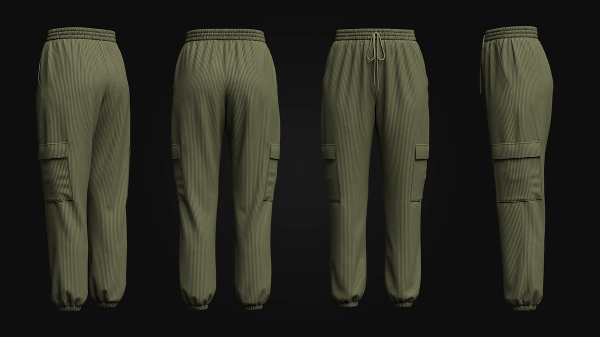 Women's Corduroy Pant 3d Model Marvelous Designer-Clo3d-fbx-obj-Zprj
