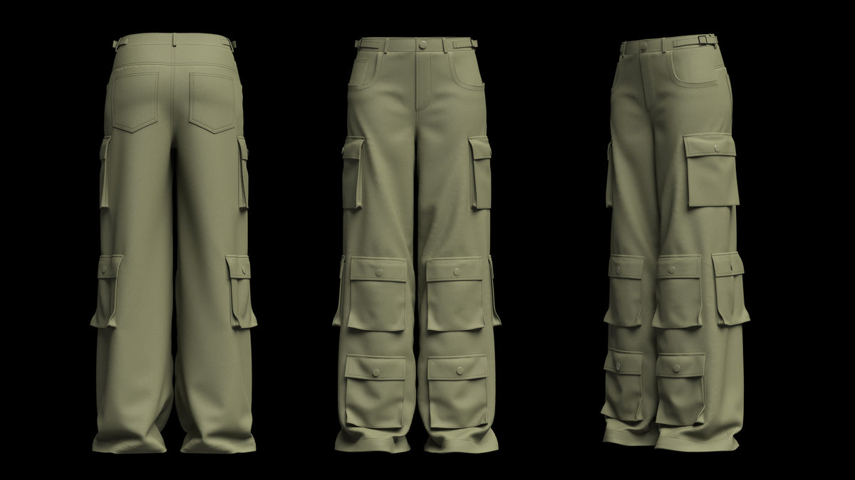 Women's Cargo Pant 3d Model Marvelous Designer-Clo3d-fbx-obj-Zprj