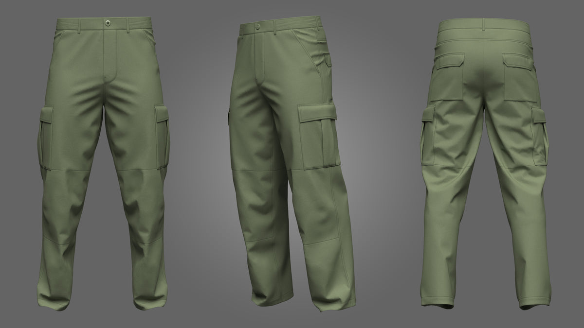 Male Cargo Pant 3d Model Marvelous Designer-Clo3d-fbx-obj-Zprj