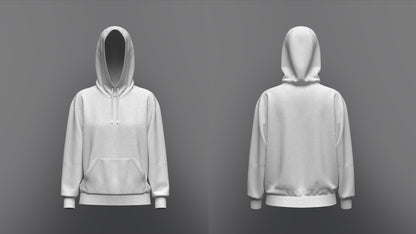 Women Loose Fit Sleeve hoodie 3d Model Marvelous Designer-Clo3d-fbx-obj-Zprj