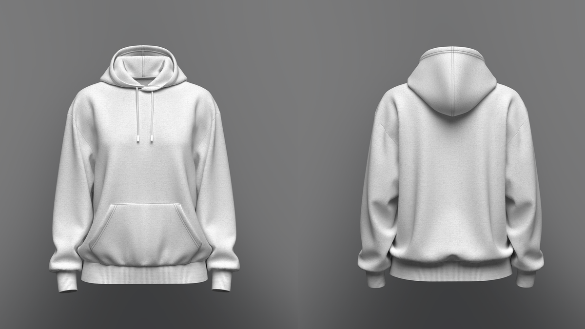 Women's Oversized Hoodie Set in No Zip 3d Model Marvelous Designer-Clo3d-fbx-obj-Zprj