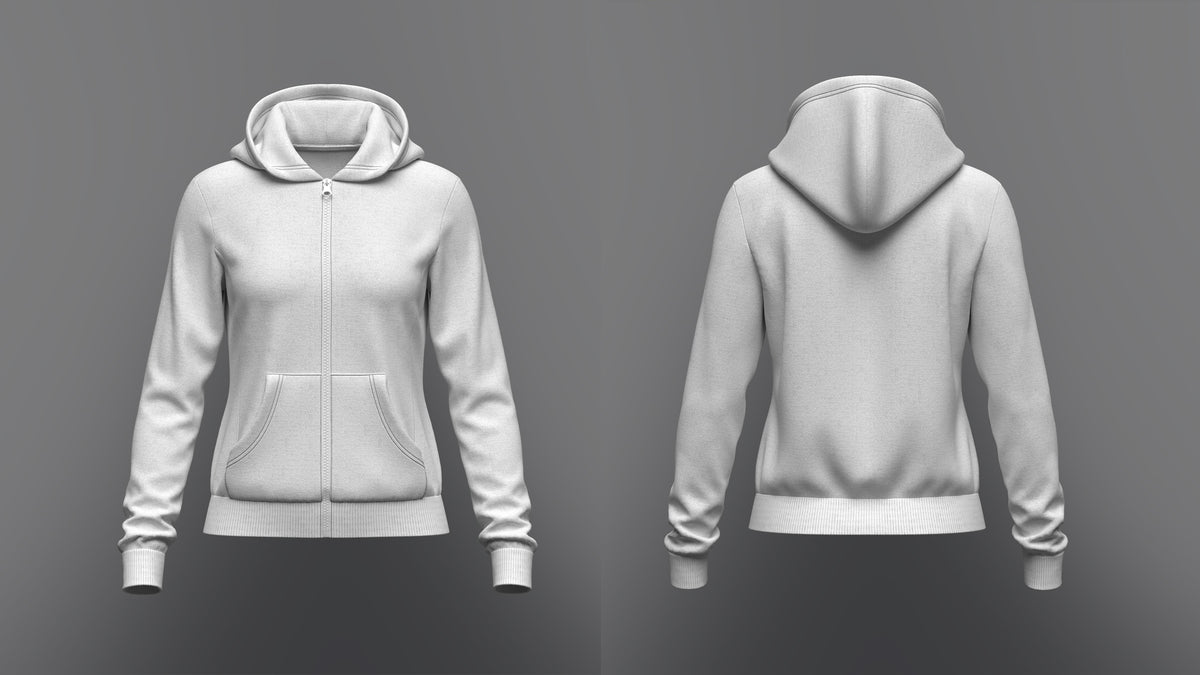Women's front Zip Hoodie 3d Model Marvelous Designer-Clo3d-fbx-obj-Zprj