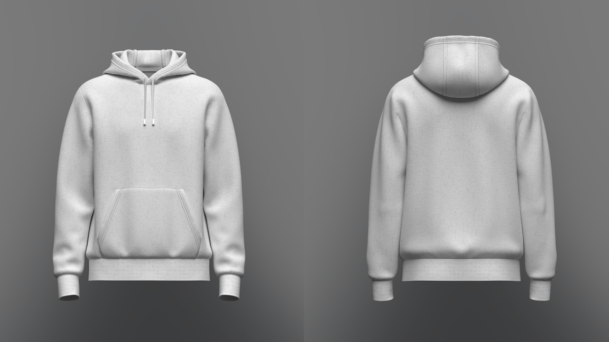 Male's Hoodie 3d Model Marvelous Designer-Clo3d-fbx-obj-Zprj