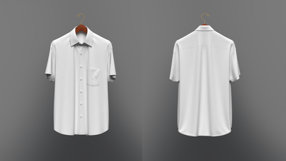 Men Loose Fit Half Slv Shirt On Hanger 3d Model Marvelous Designer-Clo3d-fbx-obj-Zprj