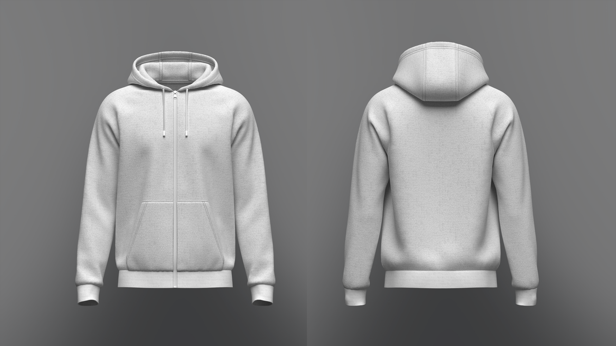 Men's Hoodie 3d Model Marvelous Designer-Clo3d-fbx-obj-Zprj