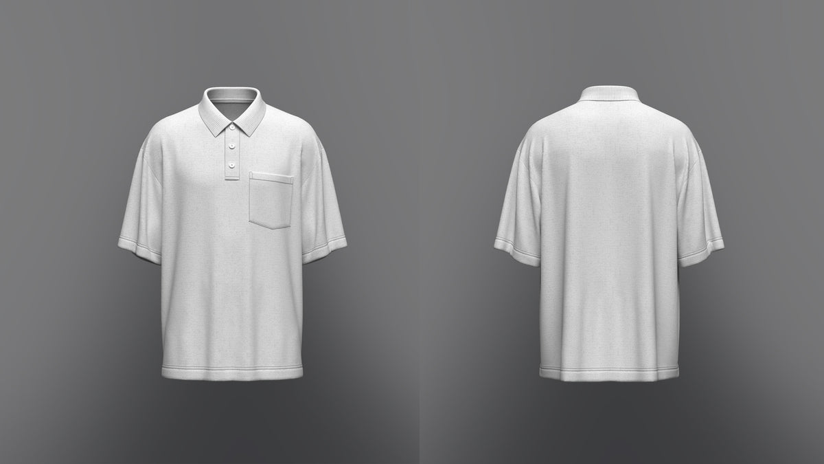 Men's Oversized Polo 3d Model Marvelous Designer-Clo3d-fbx-obj-Zprj