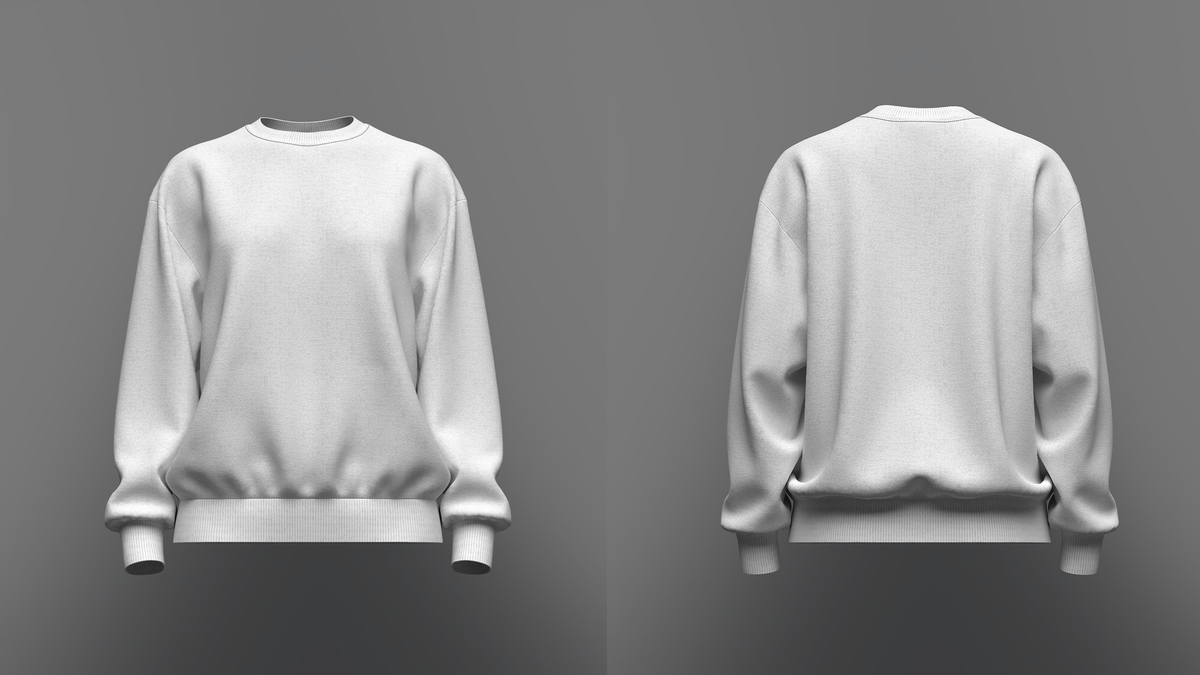 Women's Sweatshirt Oversized Set In 3d Model Marvelous Designer-Clo3d-fbx-obj-Zprj