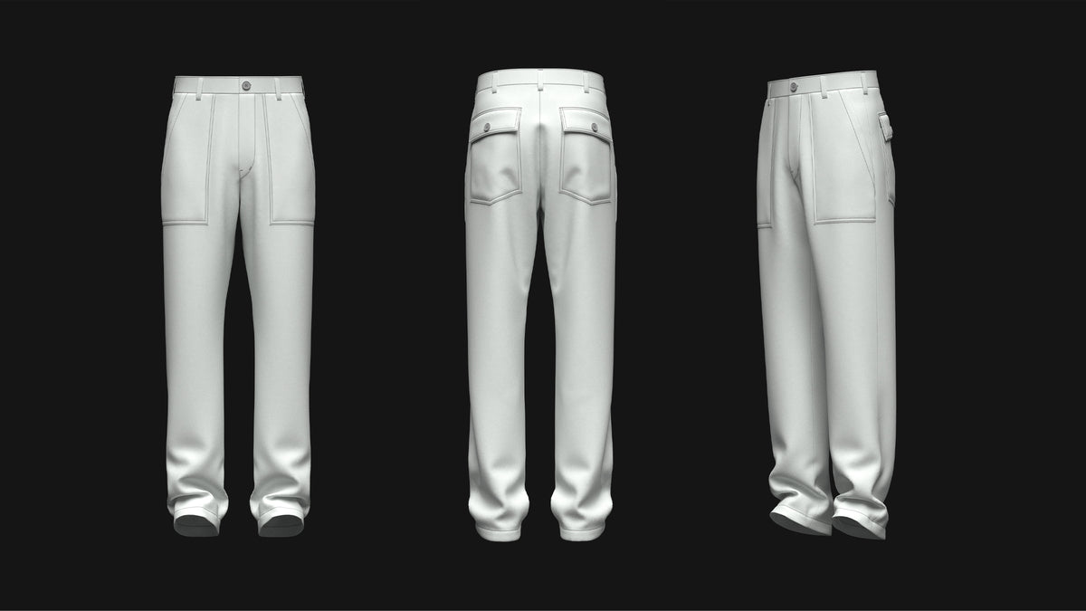 Men's Worker Pant 3d Model Marvelous Designer-Clo3d-fbx-obj-Zprj