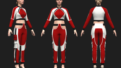 Women's Streetwear Outfit 3d Model Marvelous Designer-Clo3d-fbx-obj-Zprj