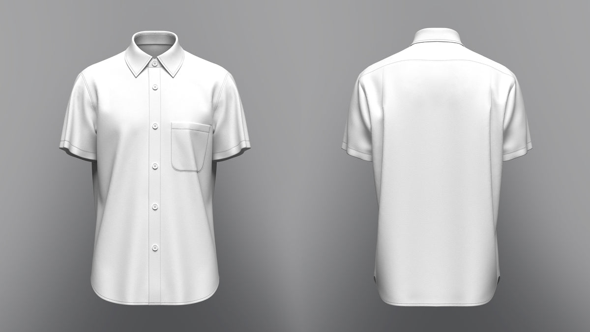Men's Regular Fit Half Slv Shirt 3d Model Marvelous Designer-Clo3d-fbx-obj-Zprj
