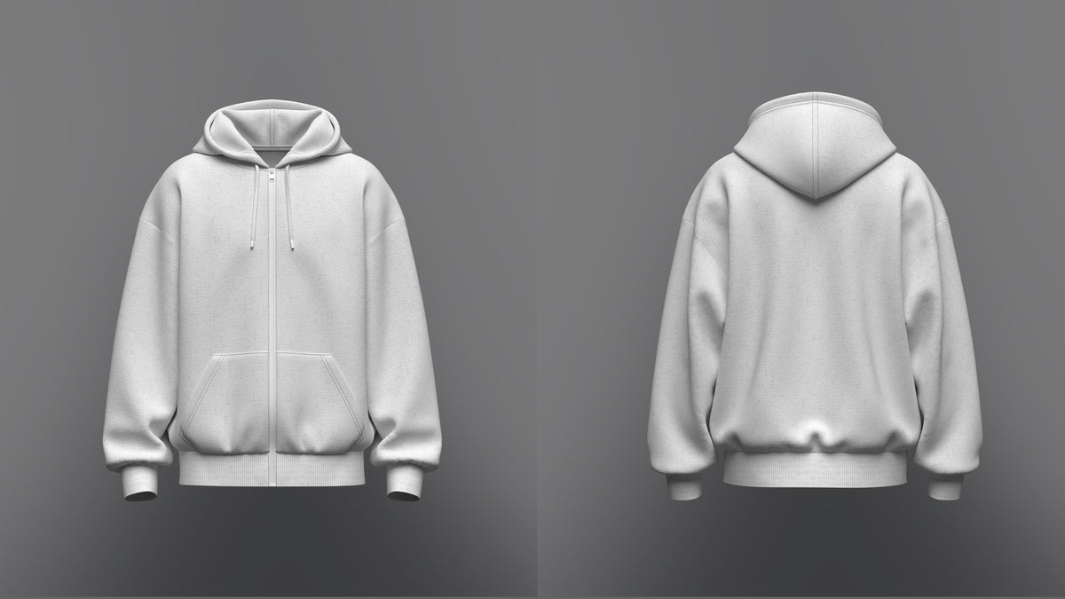Men's Oversize Front Zip Hoodie 3d Model Marvelous Designer-Clo3d-fbx-obj-Zprj